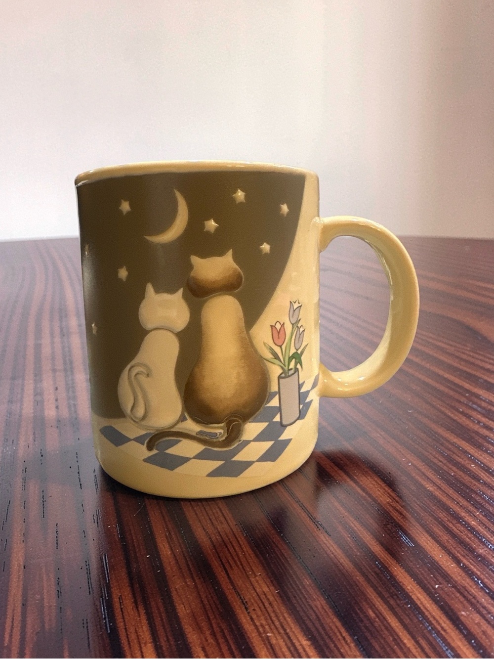 Raised Yellow Cat-Design Ceramic Pet Lover Mug